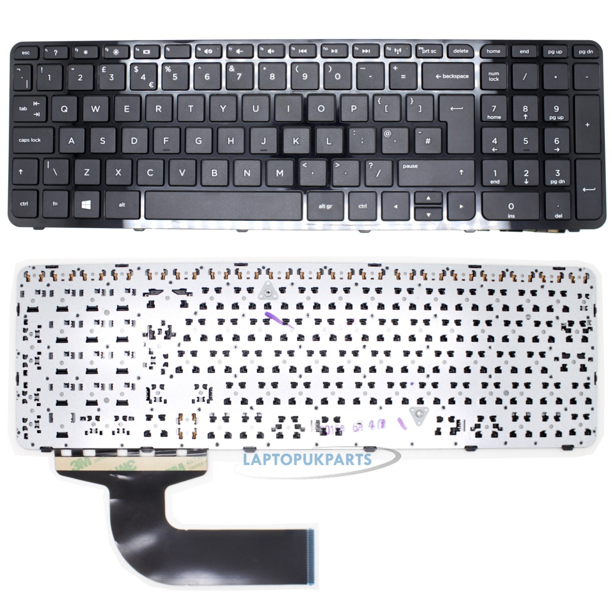 thumbnail image 2 of Replacement Laptop Keyboard For HP Pavilion 17 - QWERTY UK Layout, Black 2 of 6