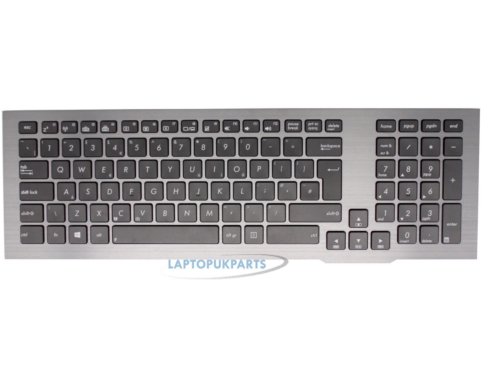 NUOVO Per ASUS 0KNB09410ND00 Argento Laptop Tastiera Retroilluminata